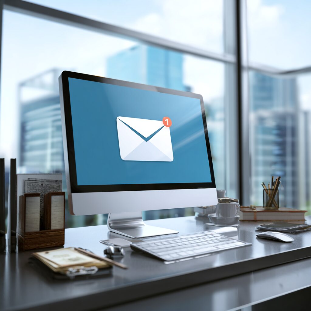 Computer with a mail notification